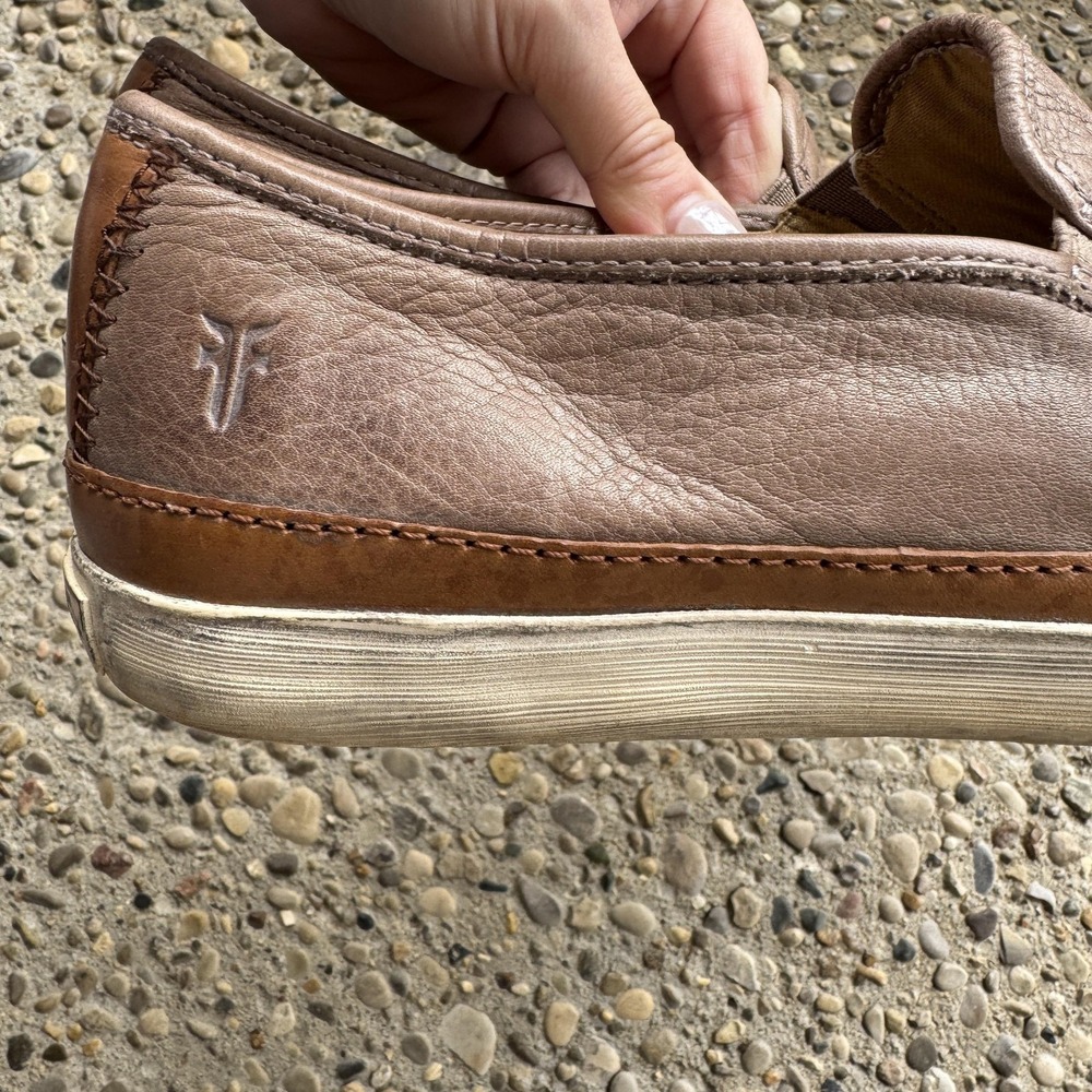 Frye Gavin Slip On Shoes Mens Size 11.5 Brown Leather Casual Loafers Sneakers - Picture 4 of 14
